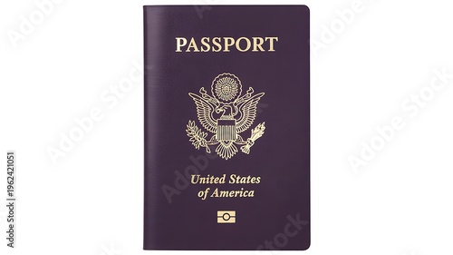US Passport, American Travel Document, Official Government ID, Dark Purple Cover