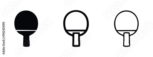 Table Tennis Paddle Icon Set - Ping Pong Racket Symbols