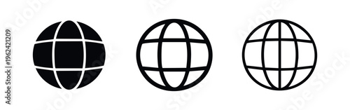 Global Earth Globe Icons Set - Internet, World and Communication Symbol