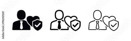Business professional life and health insurance concept icon