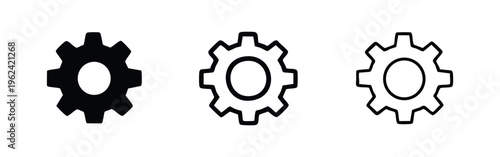Single gear icon representing settings, mechanism, or industrial process