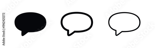 Speech bubble icon for communication, chat, message, or conversation