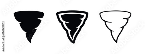 Tornado and Vortex Icons Set, Weather Phenomenon and Disaster Warning Symbols