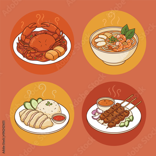 Delicious Asian Food Platter Collection.