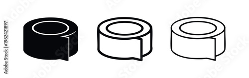 Toilet Paper or Paper Towel Roll Icon Set