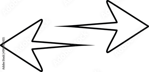 Two opposing arrows black outline direction