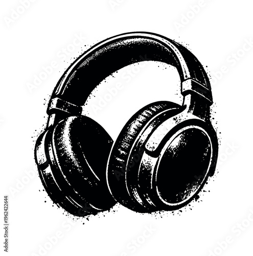 A realistic over-ear wireless headphone set shown in slightly angled three-quarter view, enlarged to fill most of the canvas and isolated on a clean white