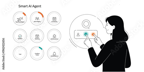 Smart AI agent assisting with travel booking and task management