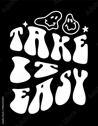 Foto take it easy cartoonic smiles tshirt design streetwear look