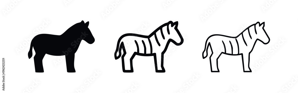 Obraz premium Zebra icon set