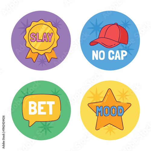 Modern Slang Stickers Collection.