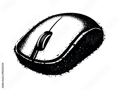 A realistic modern wireless mouse shown in slightly angled top view, enlarged to fill most of the canvas and isolated on a clean white background, its smooth