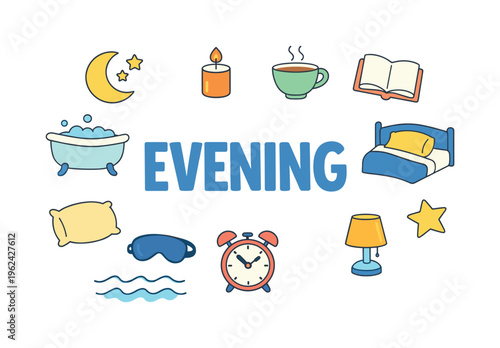 Evening routine and wind down ritual concept focused on slowing pace, reducing stimulation and preparing body and mind for restful sleep after a productive day.