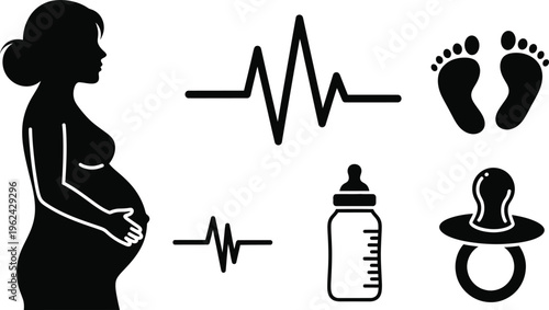 Pregnancy and baby care symbols