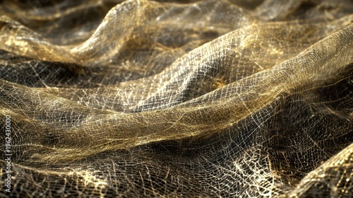 Abstract Golden Net Fabric Waves Texture, Modern Art Background Design