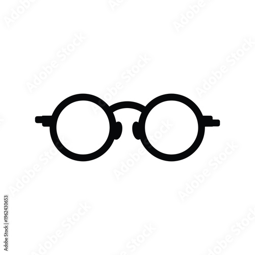 Round Glasses Icon for Vision or Eyewear