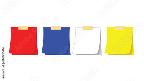 Colorful Sticky Notes on White Background