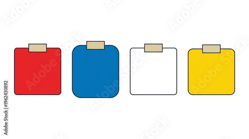 Colorful Folders with Tabs on White Background