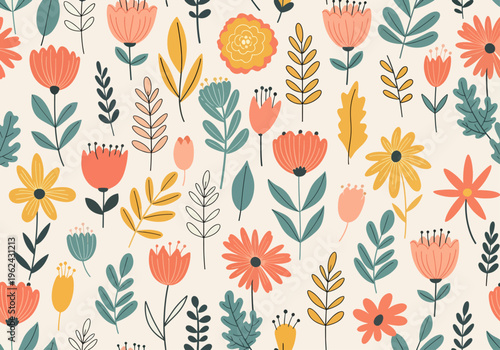 Gentle wildflower pattern creating a calm and inviting decorative atmosphere