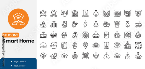 Collection of smart home icons in vector format for design