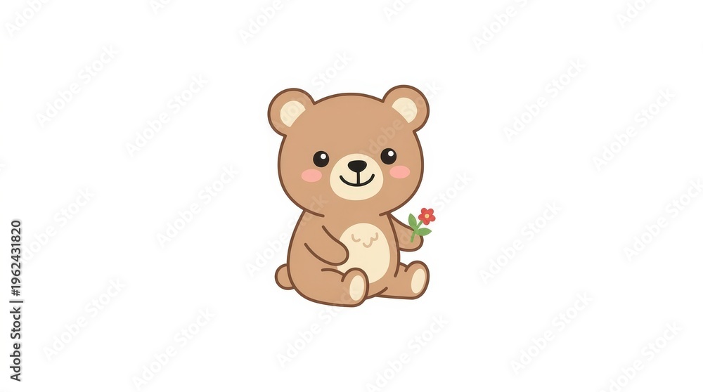 Fototapeta premium Cute brown bear cartoon character.