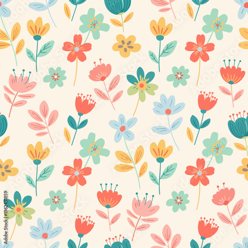 Soft and calming floral artwork with a harmonious blend of natural colors