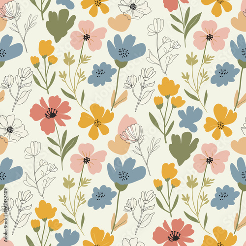 Charming wildflower illustration creating a sense of calm and peaceful beauty