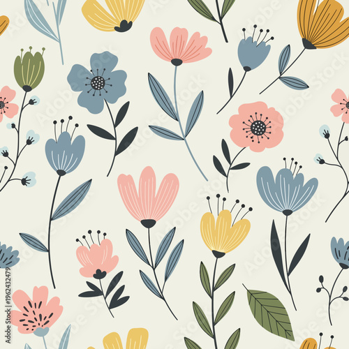 Gentle and whimsical floral design perfect for creating a soothing decorative atmosphere