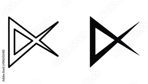 Contrasting geometric shapes with positive and negative space designs in black and white