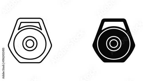 Comparison of a light and darkened hexagonal rotary switch icon design