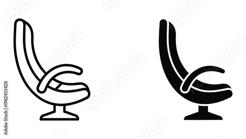 Comparison of classic and modernized swivel office chairs with curved designs