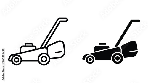 Comparison of a regular and self-propelled lawn mower icon designs