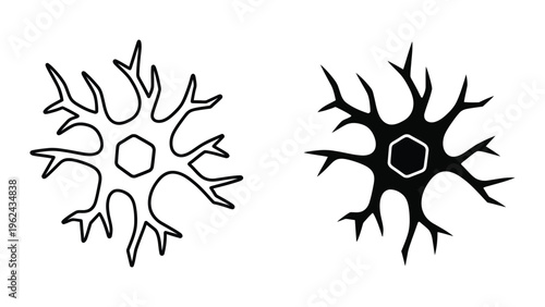 Comparison of neuron cells with different dendrite and axon representations