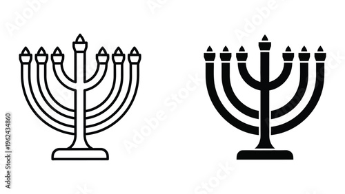 Comparison of traditional and modern menorah designs with nine candle holders