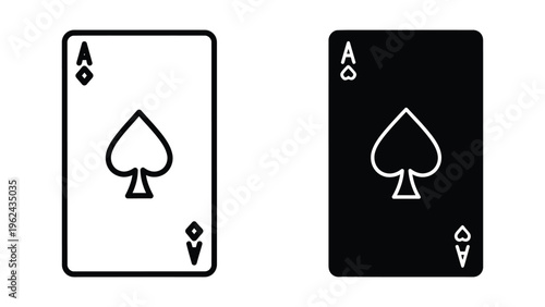 Comparison of ace of spades playing cards in white and black backgrounds