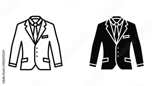 Comparison of formal blazers with contrasting color accents and designs