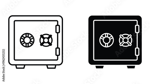 Comparison of a plain and a high-contrast security safe illustration