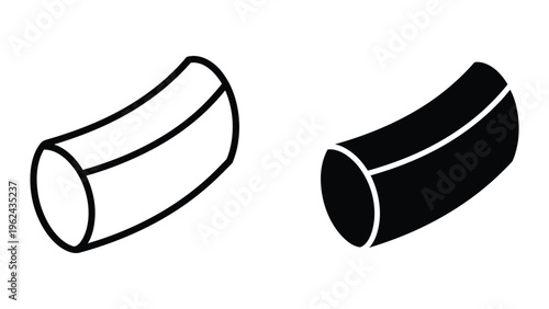Two contrasting visual representations of a cylindrical object with curved edges