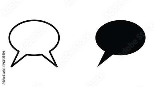 Two contrasting speech bubbles representing different communication styles or tones.