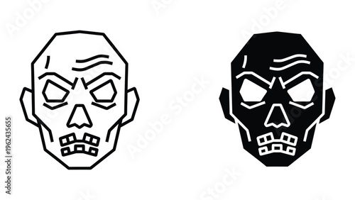 Contrasting skull designs with distinctive visual styles and expressions