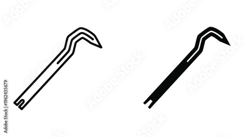 Comparison of two different types of hook-shaped tools with varied handle designs