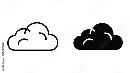 Comparison of a light cloud and a dark, stormy cloud with precipitation