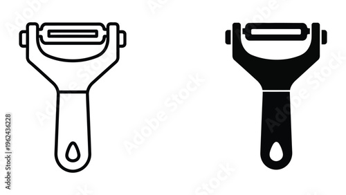 Comparison of a manual and electric razor design in black and white illustration