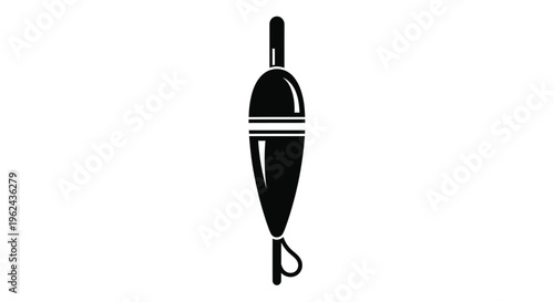 Black fishing float design with horizontal lines a minimalist silhouette
