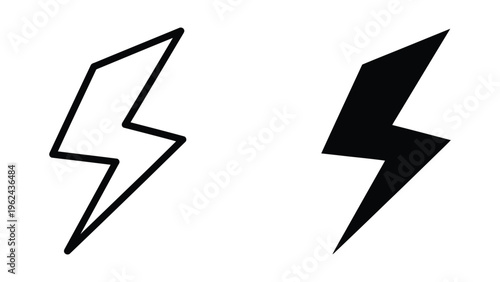 Comparison of a light and bold lightning bolt symbol design