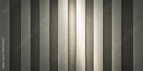Принти на полотні Abstract white wall and metal background featuring a seamless silver stripe patt