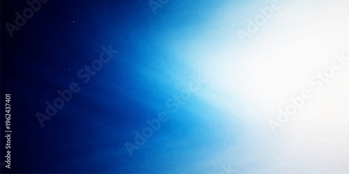Bright abstract blue background with sun rays piercing through a clear summer sky and soft white clouds for a beautiful nature design