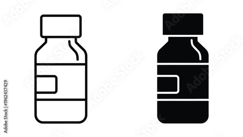 Contrasting bottle icons depicting filled and empty medication containers