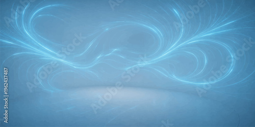 Abstract blue background with soft flowing smoke waves and a smooth silk texture creating a liquid motion design backdrop