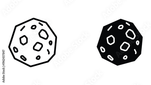 Contrasting depictions of a cratered celestial body in monochrome and reverse color schemes